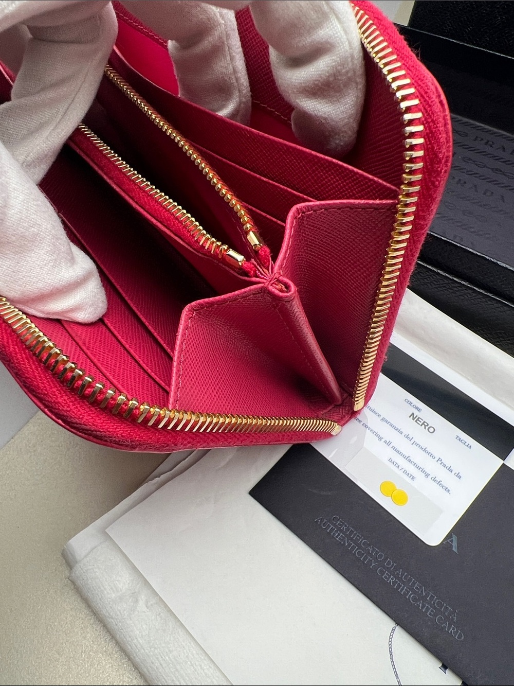 Prada Fuchsia Saffiano Leather Bow
Continental Wallet W/Box Authentication Card - Picture 12 of 17